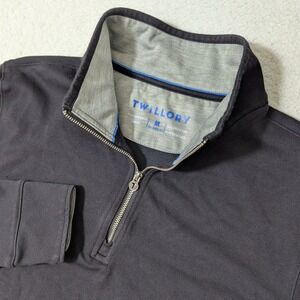 Twillory Performance 1/4-Zip Mens Med Black L/S Stretch Tailored Fit Pullover